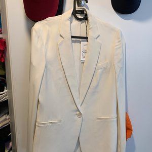 Thoery Grinson Crepe Blazer, Ivory Size 0